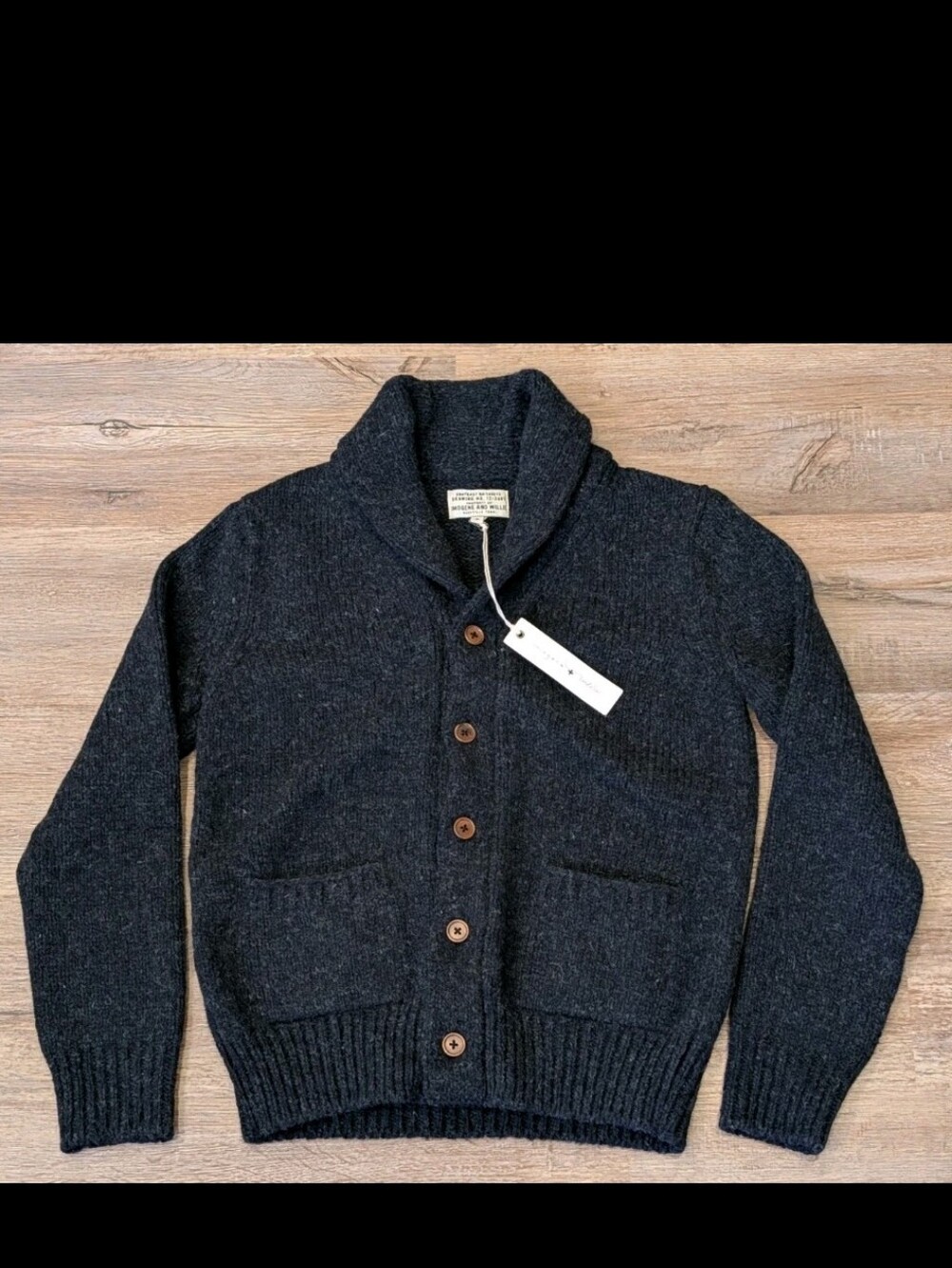 imogene + willie Beckett cardigan In Charcoal Wool Size Small